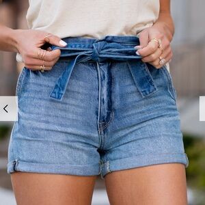 NWT KanCan Lancing High Rise Tie Shorts